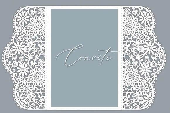 Convite para Casamento Renda de Flores