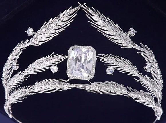 Coroa Tiara de zircônia trigo