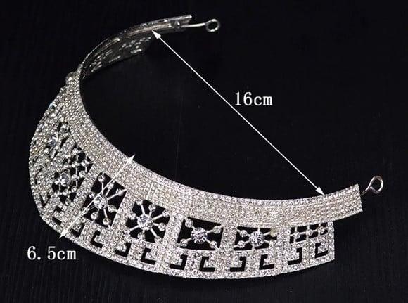 Coroa Tiara Quadriculado de Strass