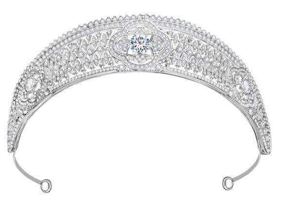 Coroa Tiara Rendada de Strass prata