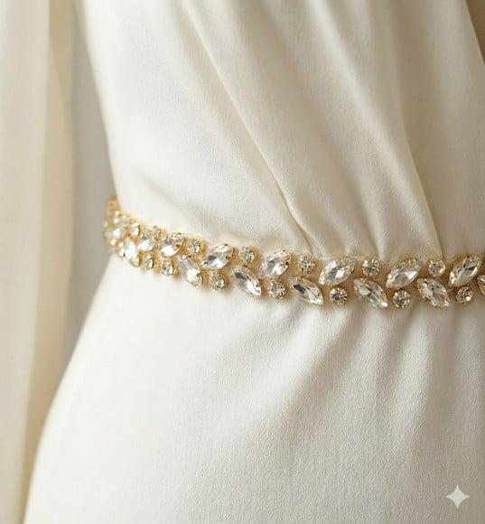 Corrente de Strass Folhas 90cm para Aplique