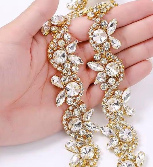 Corrente de Strass Majestic Dourada 90cm