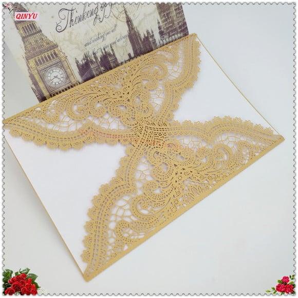 Envelope Rendado Luxo para Convite de Casamento