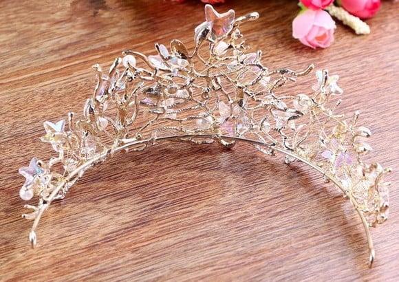 Tiara luxo cristal para casamento na praia