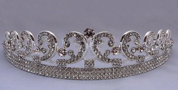 Tiara Real de strass para noivas