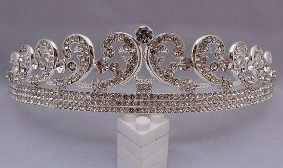 Tiara Real de strass para noivas