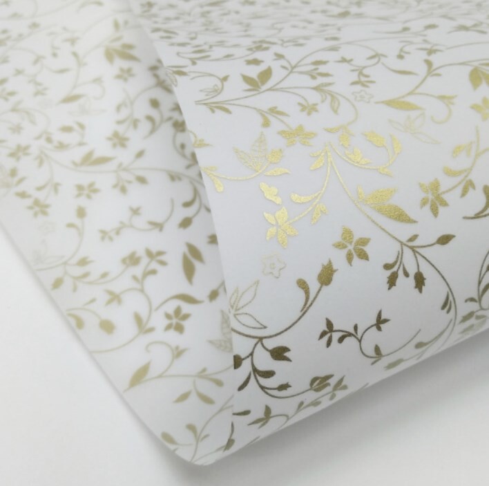 Papel Vegetal Estampa Floral 10 folhas A4