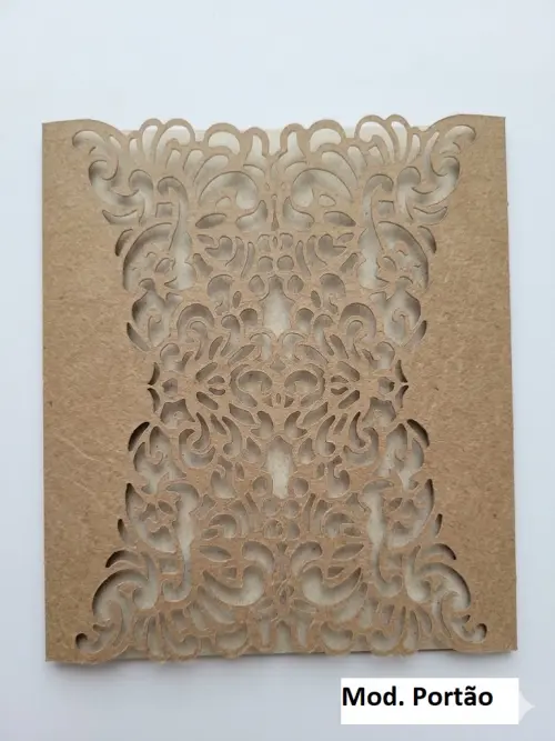 Envelope Rendado para Convite em papel Kraft