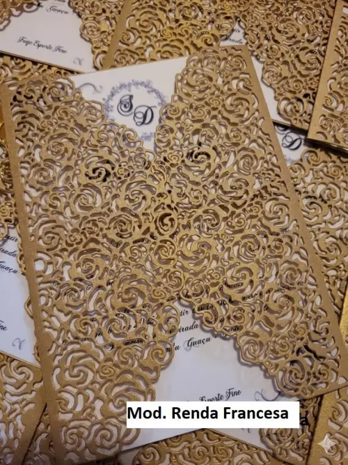 Envelope Rendado para Convite em papel Kraft