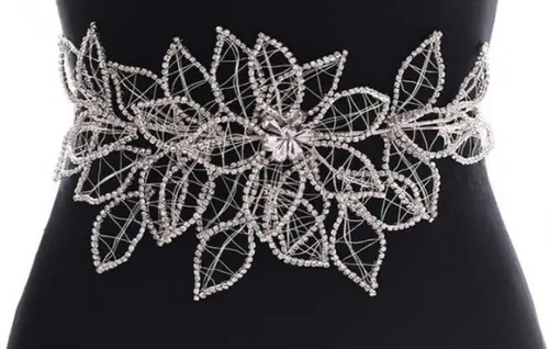 Aplique de Flores de Strass para Cinto ou Cabelo