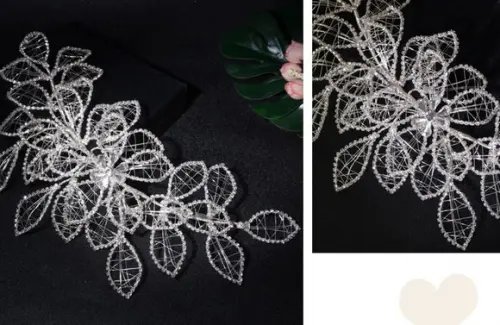 Aplique de Flores de Strass para Cinto ou Cabelo