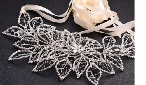 Aplique de Flores de Strass para Cinto ou Cabelo