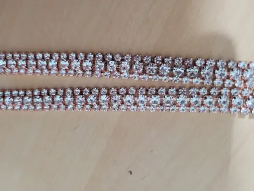 Aplique de Strass 1 cm Rosé Gold 45cm