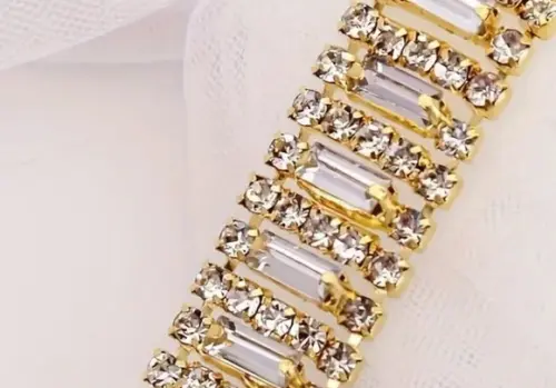 Aplique de Strass Fita de Cristal