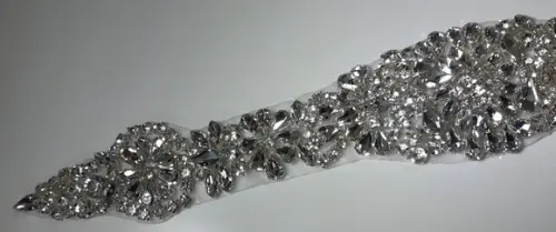 Aplique de strass Flores de prata