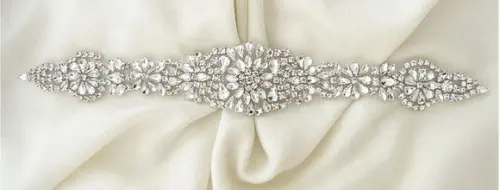 Aplique de strass Flores de prata