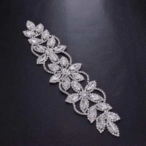 Aplique de strass Florido cor prata