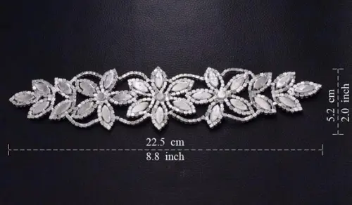 Aplique de strass Florido cor prata
