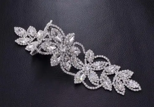 Aplique de strass Florido cor prata
