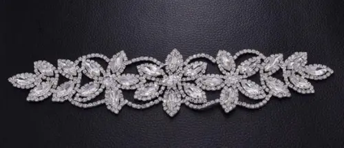 Aplique de strass Florido cor prata