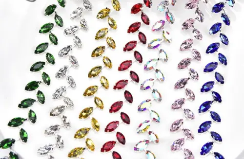Aplique de Strass Folhas 7 Cores