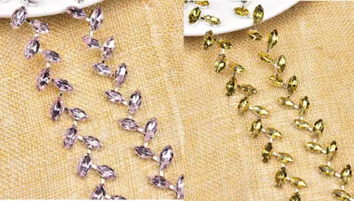 Aplique de Strass Folhas 7 Cores