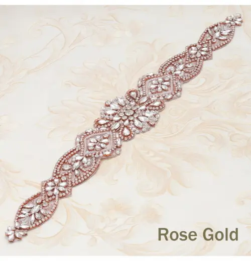 Aplique de Strass para Cinto Prata, Rosé ou Dourado