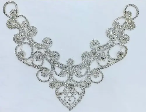 Aplique de Strass para Decote de Vestido de Festa