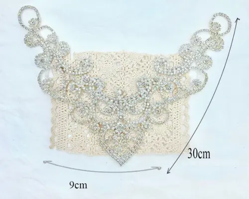 Aplique de Strass para Decote de Vestido de Festa