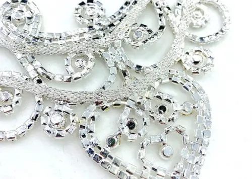 Aplique de Strass para Decote de Vestido de Festa