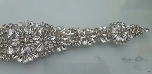 Aplique de strass para vestido de noiva ou festa PRATA