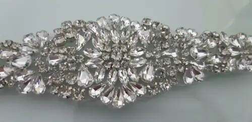 Aplique de strass para vestido de noiva ou festa PRATA