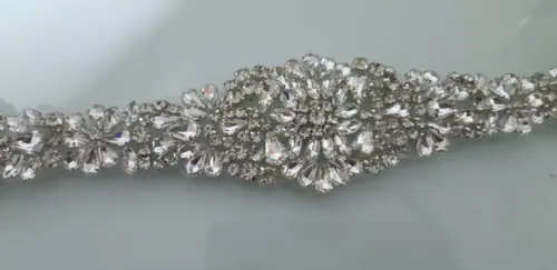 Aplique de strass para vestido de noiva ou festa PRATA