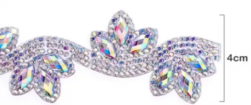 Aplique de Strass Tulipas 90cm