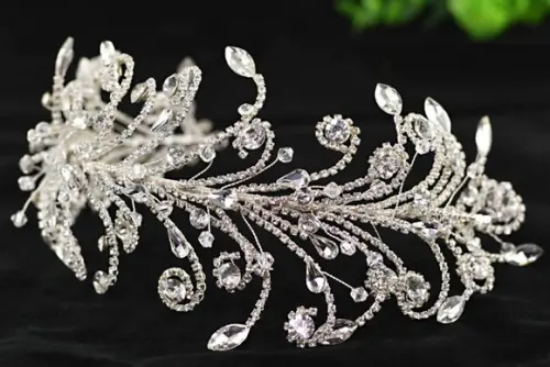 Arranjo de cabeça arabescos de strass