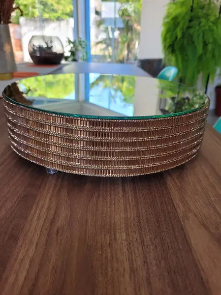 Base para Bolo Dourada com Espelho 30cm Promoção