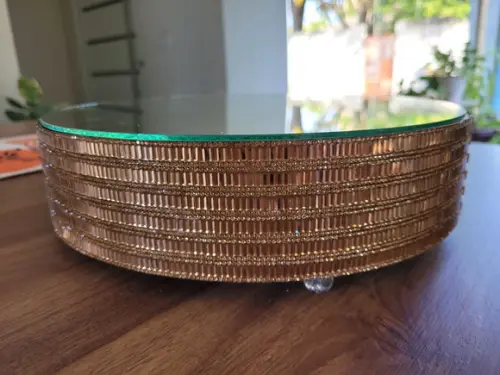Base para Bolo Dourada com Espelho 30cm Promoção