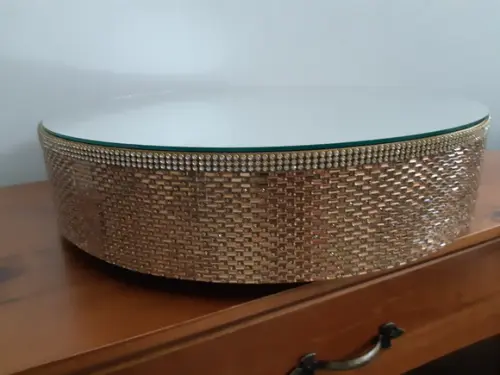 Base dourada Boleira espelhada 40 cm para bolo