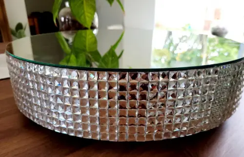 Base Prateada Boleira Espelhada 40 cm para Bolo