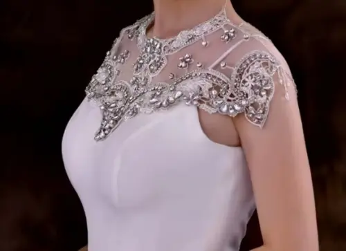 Capa de Ombro Bordada para Vestido de Noiva ou de Festa