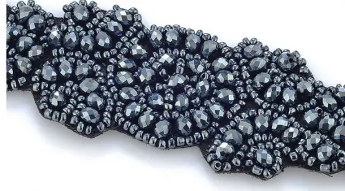 Cinto bordado preto para vestido de festa