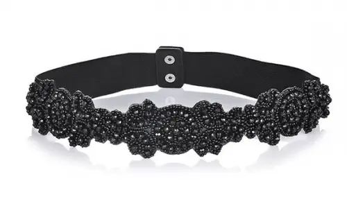 Cinto bordado preto para vestido de festa