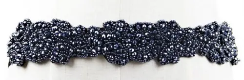 Cinto bordado preto para vestido de festa