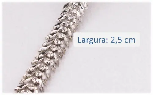 Cinto de Metal com Pedraria Prata