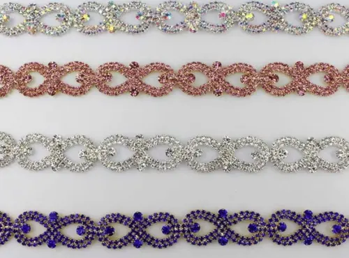 Cinto de metal laços de strass em 4 cores