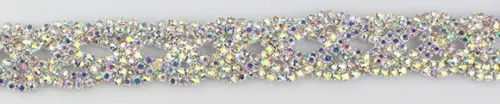 Cinto de metal trançado de strass em 4 cores