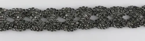 Cinto de Metal Trançado de Strass Preto