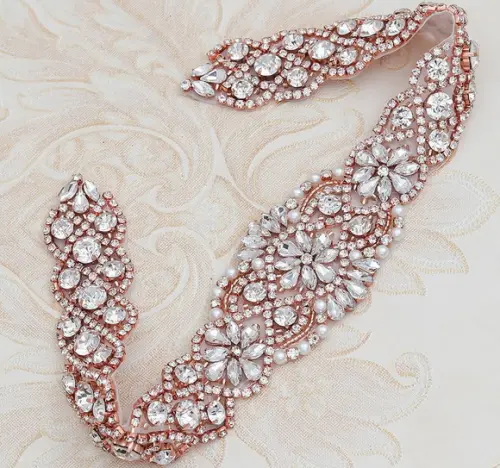 Cinto de Pedraria Rosé Gold Luxo