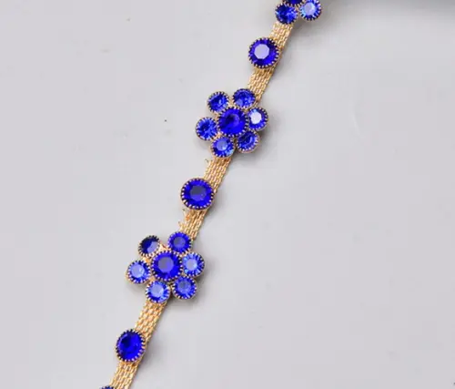 Cinto de Strass Azul com Prata (cintura Toda até 90cm)