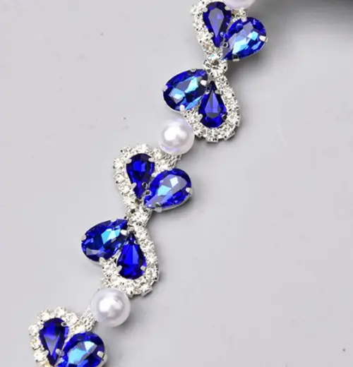 Cinto de Strass Azul com Prata (cintura Toda até 90cm)